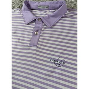 Peter Millar Tour Fit Performance Golf‎ Polo Shirt Whisper Rock Stripe - Read